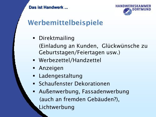 Das ist Handwerk - Handwerkskammer Dortmund