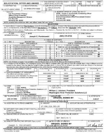 Original Contract - Hanford Site