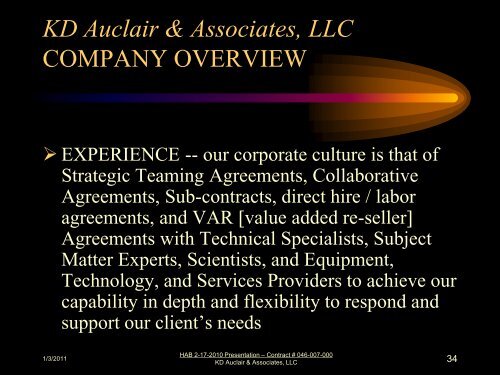 KD Auclair & Associates, LLC - Hanford Site