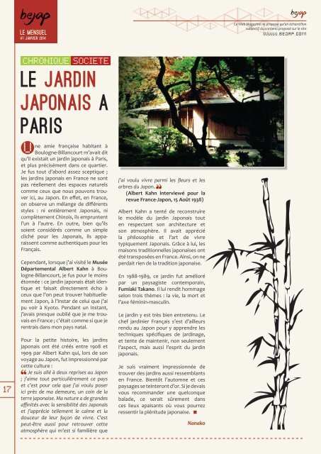 BeJap Web Magazine - Janvier 2014