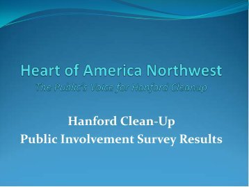 HOA 2009 Public Involvement Survey Results Pollet ... - Hanford Site