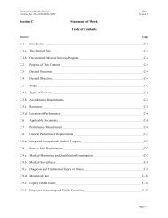 Section C Statement of Work Table of Contents - Hanford Site