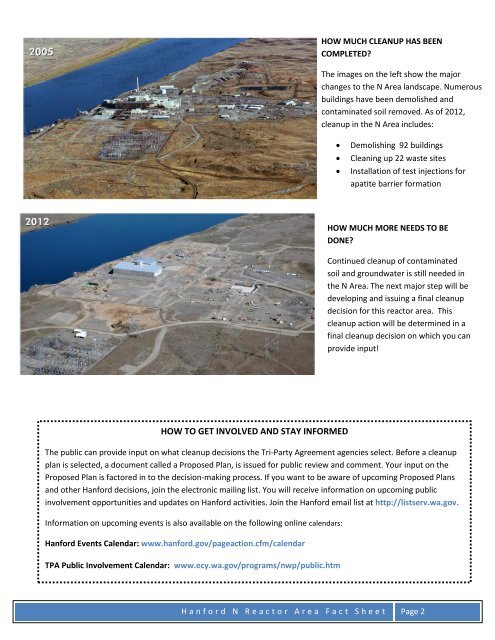 Hanford's N Area Fact Sheet - Hanford Site