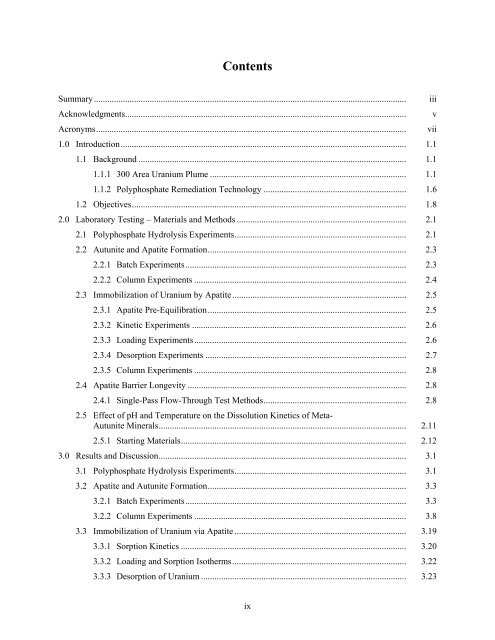 Interim Report - Hanford Site