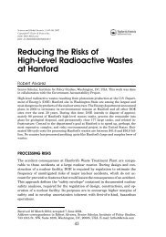 Reducing the Risks of High-Level Radioactive Wastes at Hanford