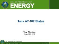 Tank AY-102 Status Presentation - Hanford Challenge