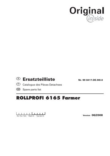 Ersatzteilliste ROLLPROFI 6165 Farmer - Hanki-Ker Kft.