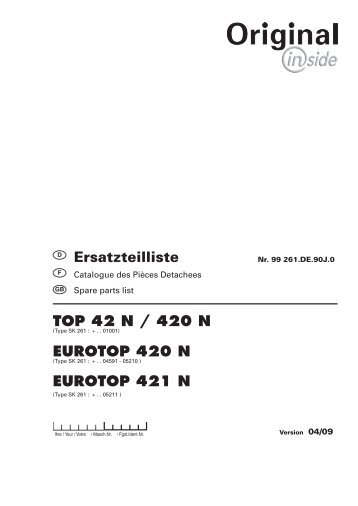 TOP 42 N / 420 N EUROTOP 420 N Ersatzteilliste ... - Hanki-Ker Kft.