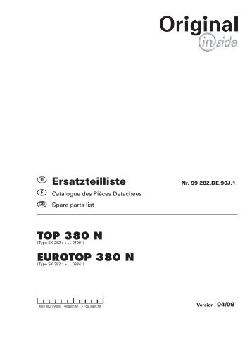 TOP 380 N EUROTOP 380 N Ersatzteilliste - Hanki-Ker Kft.