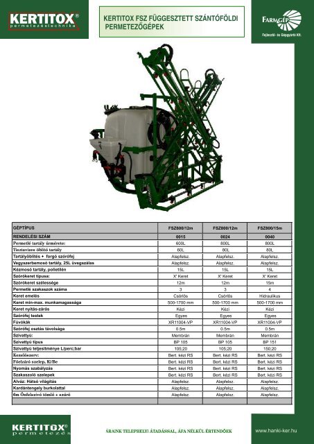 Kertitox FSZ 600 - Hanki-Ker Kft.