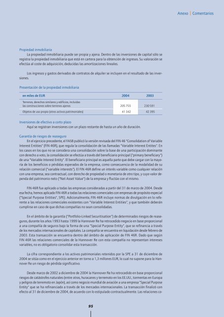 Informe Anual 2004 - Hannover Re