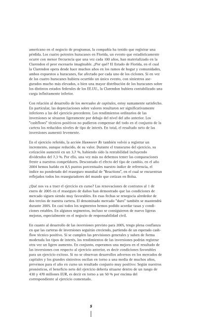 Informe Anual 2004 - Hannover Re