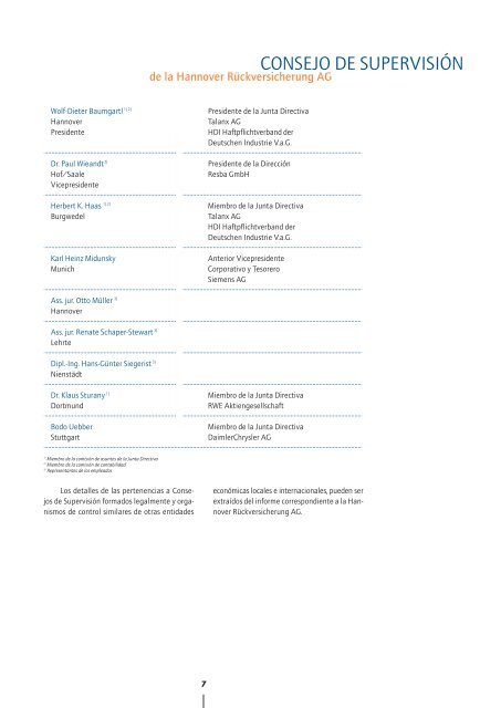 Informe Anual 2004 - Hannover Re