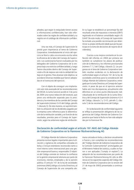 Informe Anual 2004 - Hannover Re