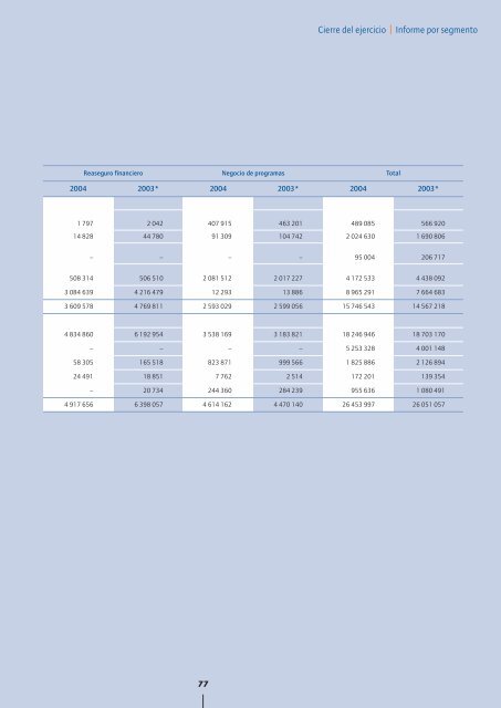 Informe Anual 2004 - Hannover Re