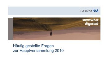 Häufig gestellte Fragen zur Hauptversammlung 2010 - Hannover Re