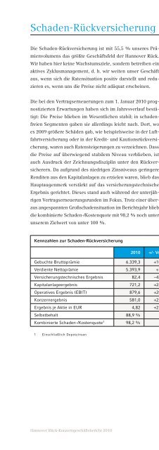 Geschäftsbericht 2010 - Hannover Re