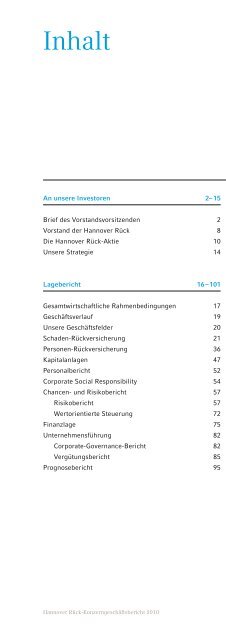 Geschäftsbericht 2010 - Hannover Re