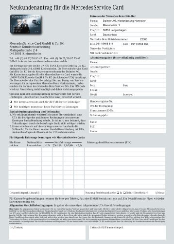 Neukundenantrag für die MercedesService Card - Mercedes-Benz ...