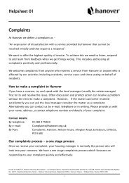 Helpsheet 01 Complaints - Hanover