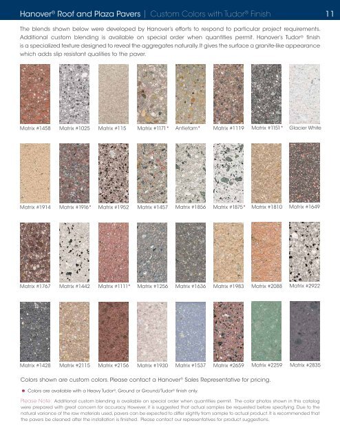 Hanover Pavers Color Chart