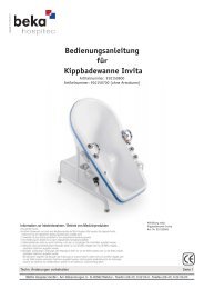 Bedienungsanleitung für Kippbadewanne Invita - beka hospitec