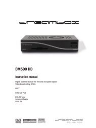 User Manual Dreambox DM500 HD - Dream Multimedia