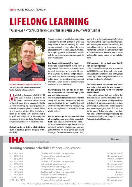 HYDRAULIKPRESSE October 2010, english issue - Hansa Flex