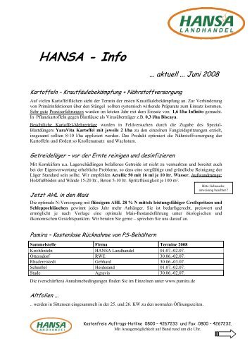 Rundschreiben 2 Juni 2008 - HANSA Landhandel