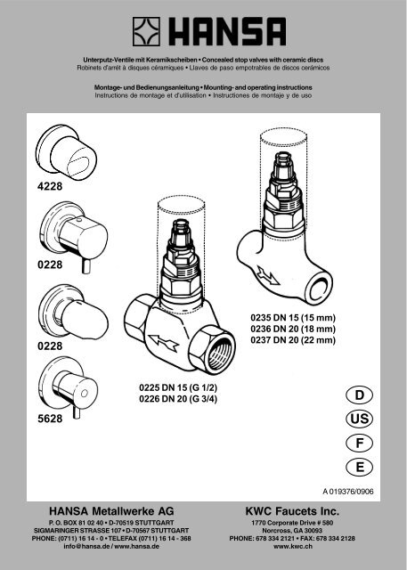 A019376_UP-Ventil mit Keramikscheiben.p65 - Hansa