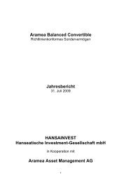 Aramea Balanced Convertible Jahresbericht HANSAINVEST ...