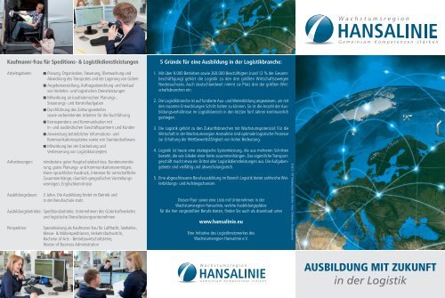 Flyer "Ausbildung mit Zukunft in der Logistik" - Hansalinie
