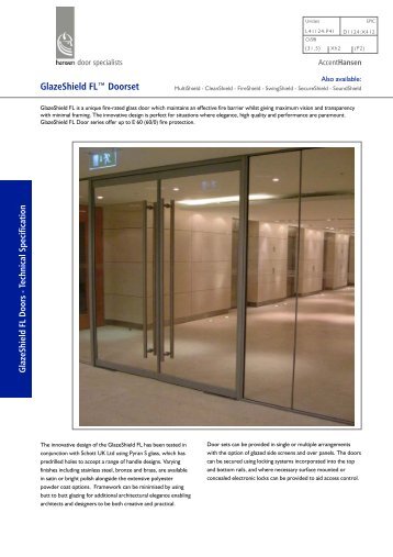 GlazeShield FL™ Doorset - Hansen Group