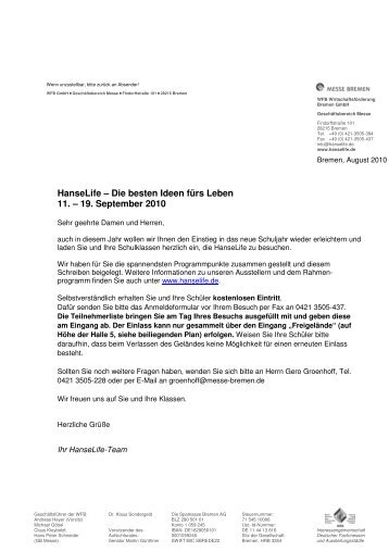 HanseLife – Die besten Ideen fürs Leben 11. – 19. September 2010