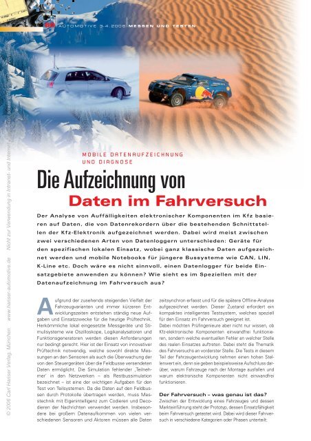 Die Aufzeichnung von - HANSER automotive