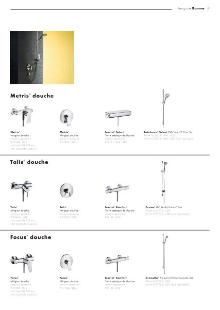 Metris®. Talis®. Focus®. - Hansgrohe