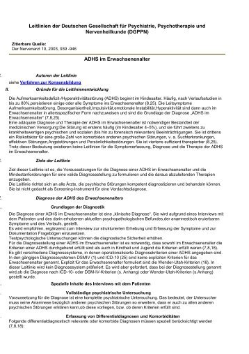 Leitlinien der Deutschen Gesellschaft für Psychiatrie - Hans Guck-in ...