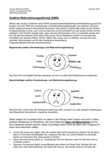 Auditive Wahrnehmungsstörung (AWS) - Tips für Eltern - Fbinkert.ch