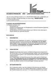 Baubeschreibung - Hans Keller Bauunternehmung GmbH, Bollingen