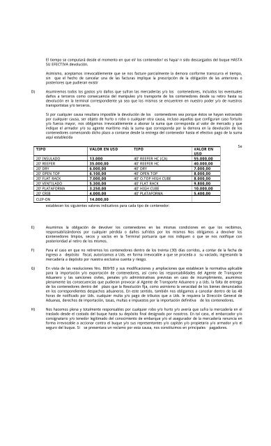 Carta de Garantia por embarque 2013 - Hapag-Lloyd