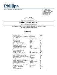 DANFOSS LIST PRICES - H. A. Phillips & Co.