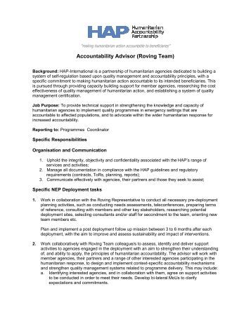 roving accountability advisor job description hap international - International Accountant Job Description roving accountability advisor job description hap international - International Accountant Job Description