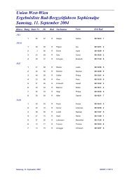 Union West-Wien Ergebnisliste Rad-Bergzeitfahren Sophienalpe ...