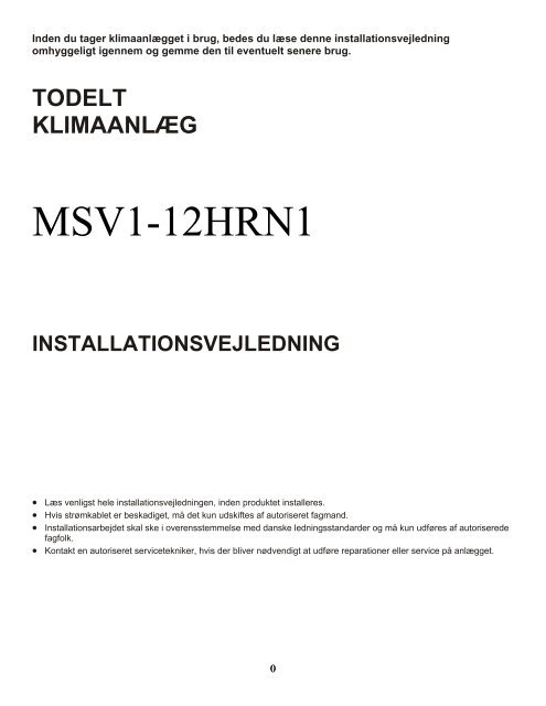 Installationsvejledning - Harald Nyborg