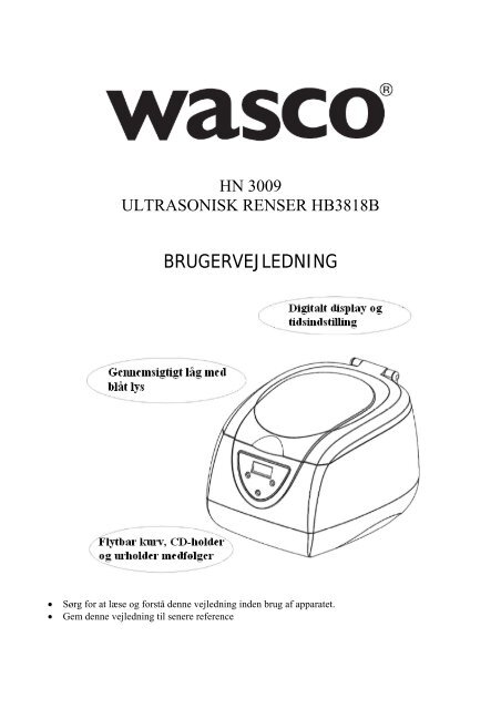 Ultrasonisk renser HB3818B - Harald Nyborg