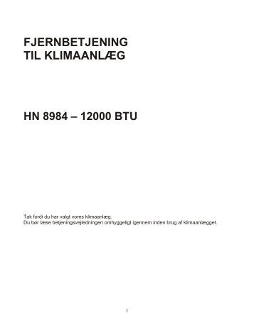 Fjernbetjeningsvejledning 8984 - Harald Nyborg