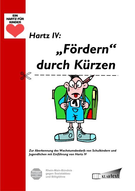 Broschüre: &quot;Hartz IV - fördern durch kürzen&quot;. - Harald Thomé