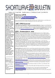 Internet SWB. ARC-SWB konvent QSL, kommentarer, mm.