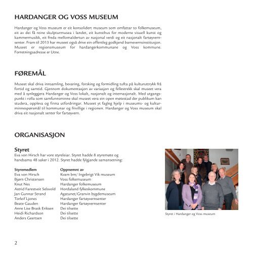 ÅRSMELDING 2012 - Hardanger og Voss Museum