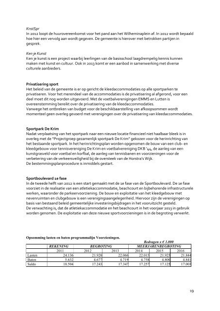 Begroting 2013 - Gemeente Hardenberg